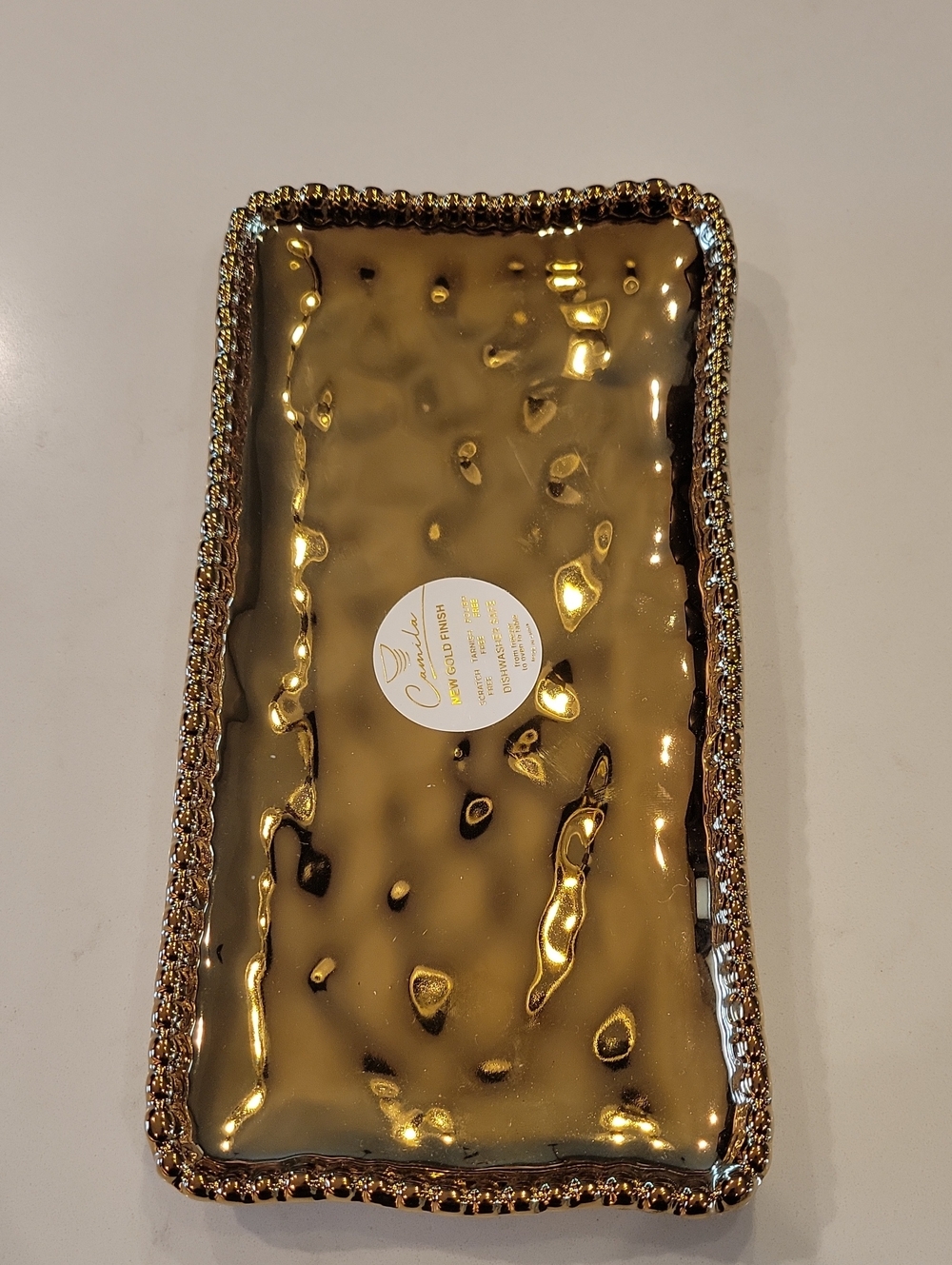 New Camila Gold Decorative Tray NWT - Picture 1 of 6